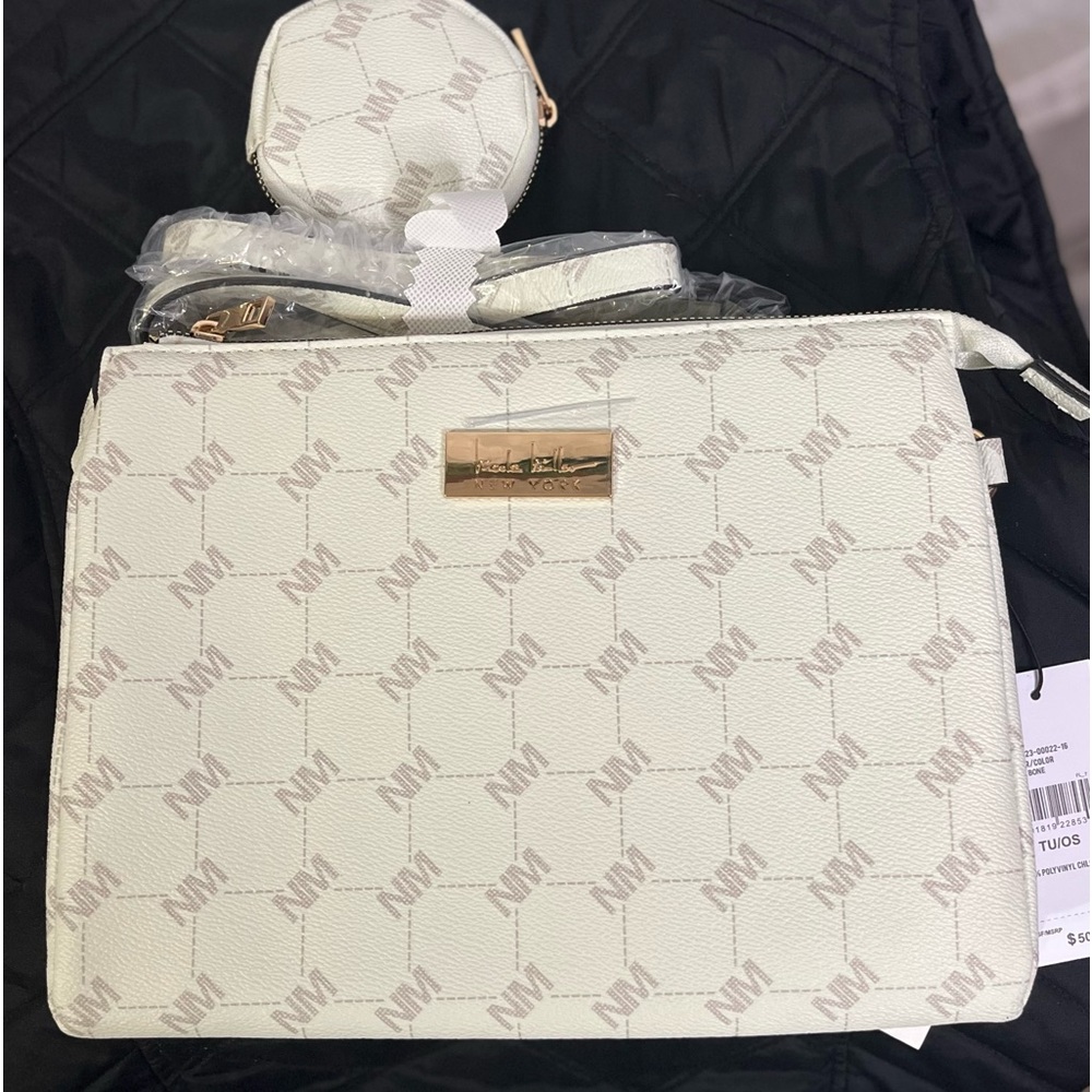 Nicole Miller purse cross body‎ NWT crossbody white & gray